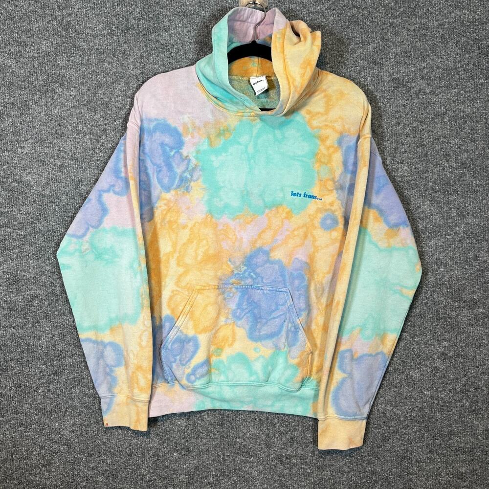 Iets Frans Sweater Womens Small Tie Dye Hoodie Sweatshirt Boho Fleece‎